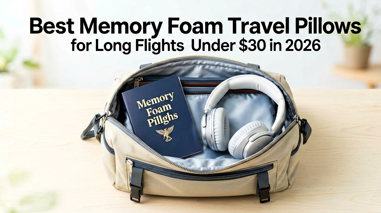 Best Memory Foam Travel Pillows for Long Flights Under $30 in 2026